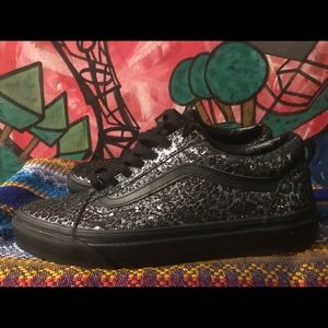 Vans Old Skool Black/Metallic Leopard, Women’s 7.5